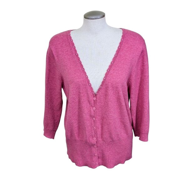 Old Navy Womens XXL Angora Blend Cardigan Sweater Perfect Fit Button Pink Soft - Picture 1 of 7